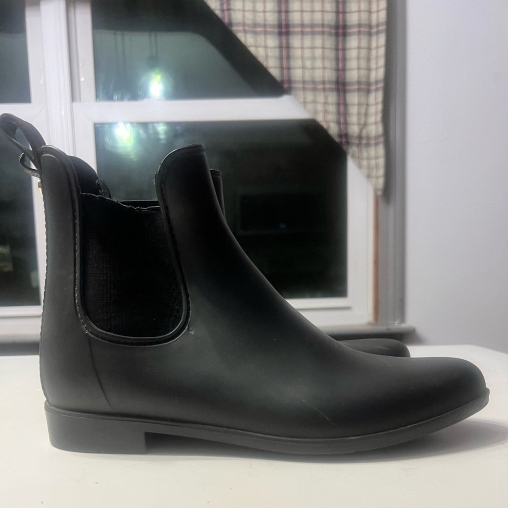 Sam Edelman Black Chelsea Rain Boots, size 10W almost brand new!